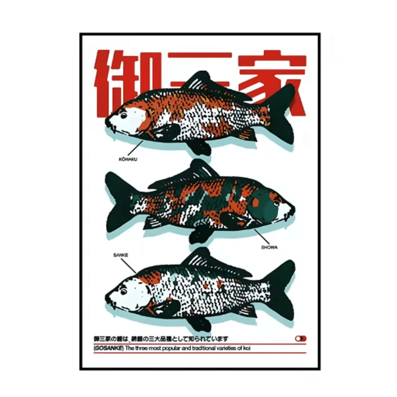 Japanese Retro Koi Canvas Poster Frameless Abstract Wall Art For Home Decor 21