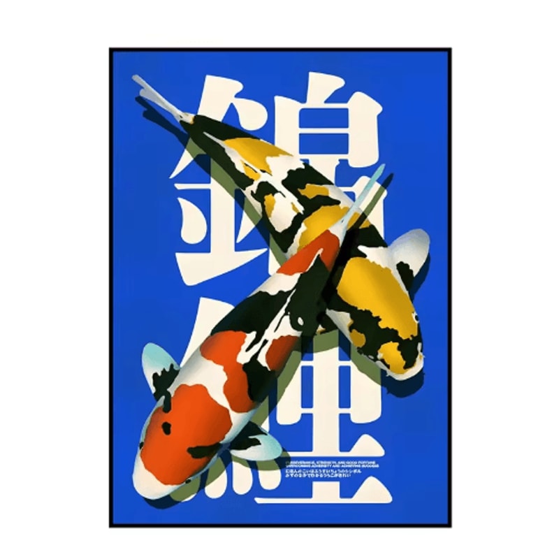 Japanese Retro Koi Canvas Poster Frameless Abstract Wall Art For Home Decor 24