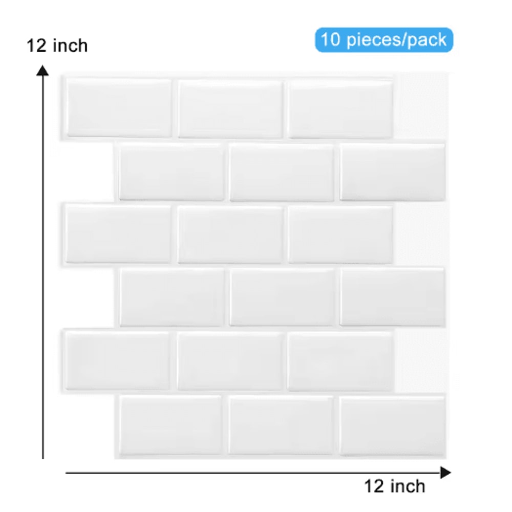 3D Peel And Stick Backsplash Tiles Waterproof SelfAdhesive Kitchen Wall Stickers 3