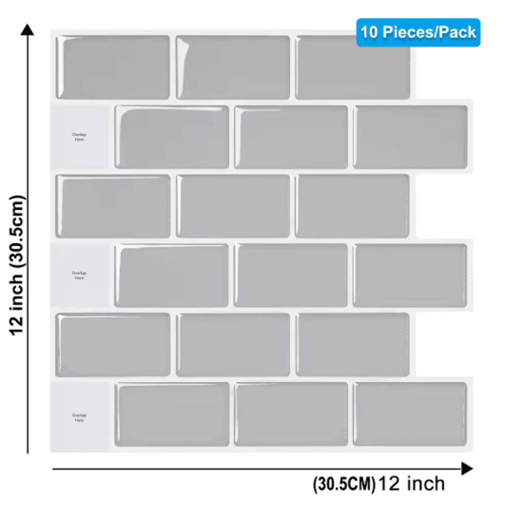 3D Peel And Stick Backsplash Tiles Waterproof SelfAdhesive Kitchen Wall Stickers 4