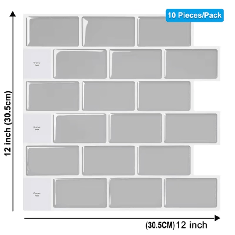 3D Peel And Stick Backsplash Tiles Waterproof SelfAdhesive Kitchen Wall Stickers 4
