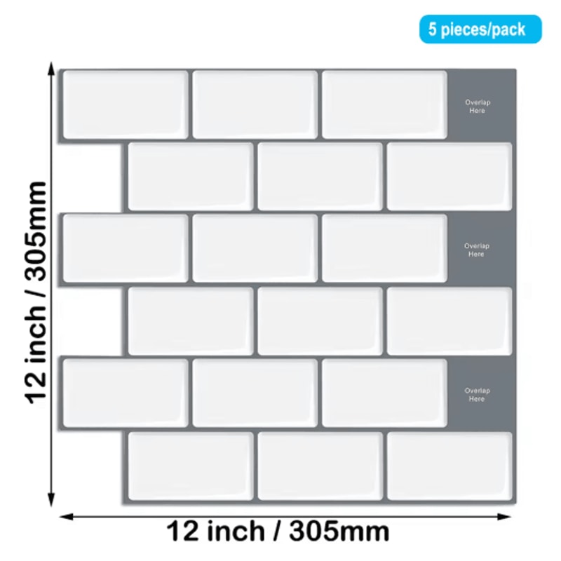 3D Peel And Stick Backsplash Tiles Waterproof SelfAdhesive Kitchen Wall Stickers 10