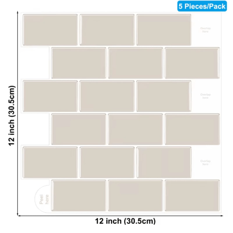 3D Peel And Stick Backsplash Tiles Waterproof SelfAdhesive Kitchen Wall Stickers 12