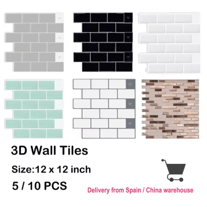3D Peel And Stick Backsplash Tiles Waterproof SelfAdhesive Kitchen Wall Stickers 0