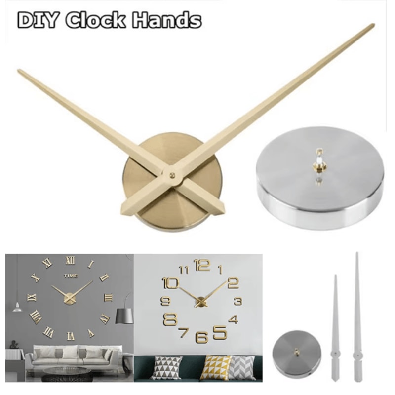DIY 3D Large Wall Clock Kit Modern Quartz Mechanism With Big Clock Hands 8