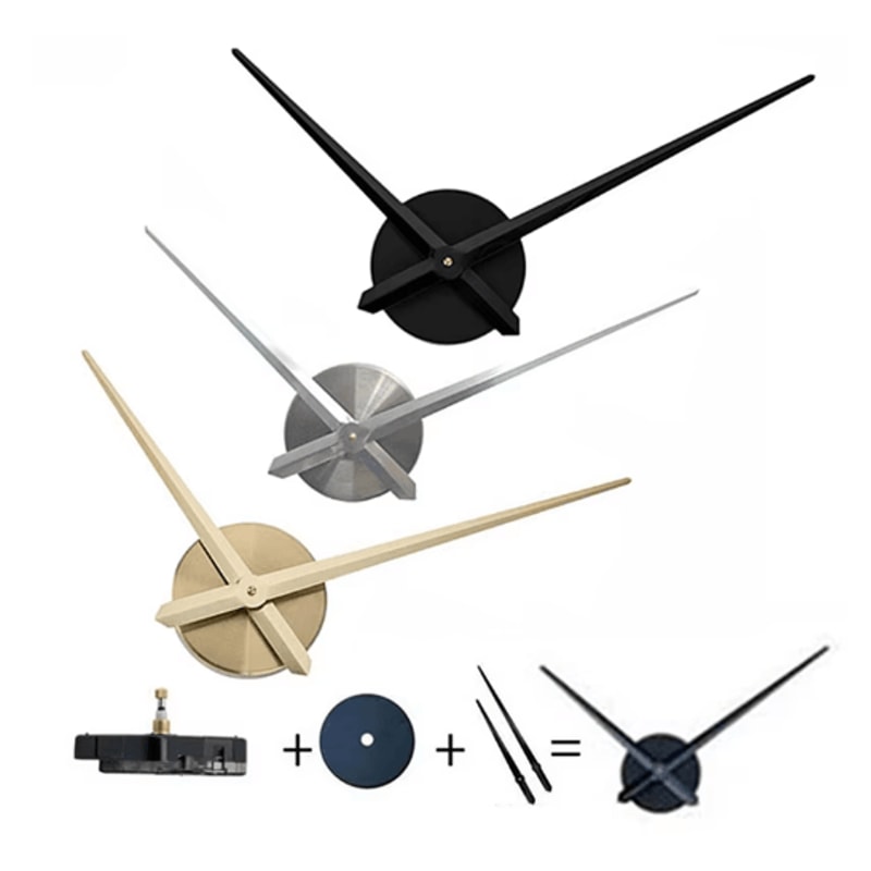 DIY 3D Large Wall Clock Kit Modern Quartz Mechanism With Big Clock Hands 0