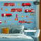 Cartoon Fire Truck Wall Decals Kids Room Nursery Wall Stickers Decor 0