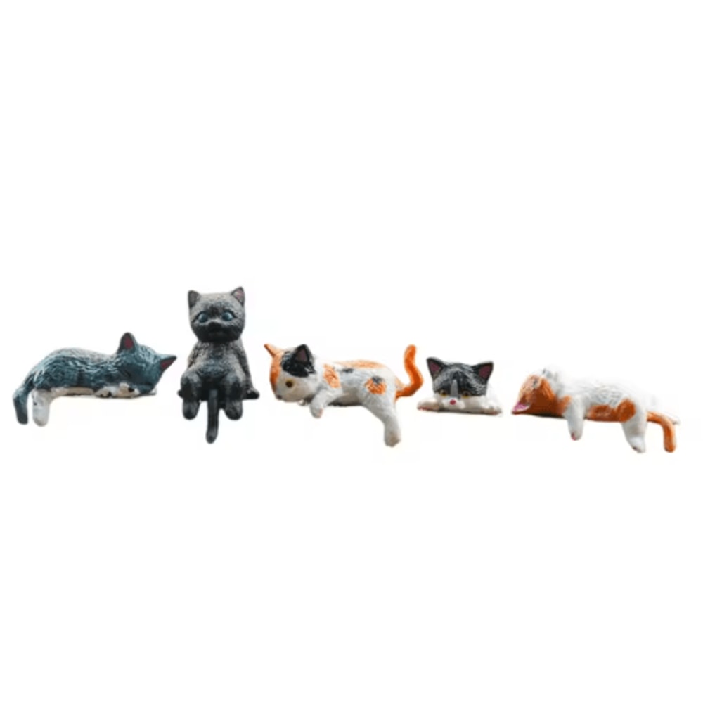 Miniature Cat Figurine Decor Cute 3D Desk Shelf Animal Ornament 5