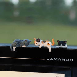 miniature cat figurine decor – cute 3d desk & shelf animal ornament