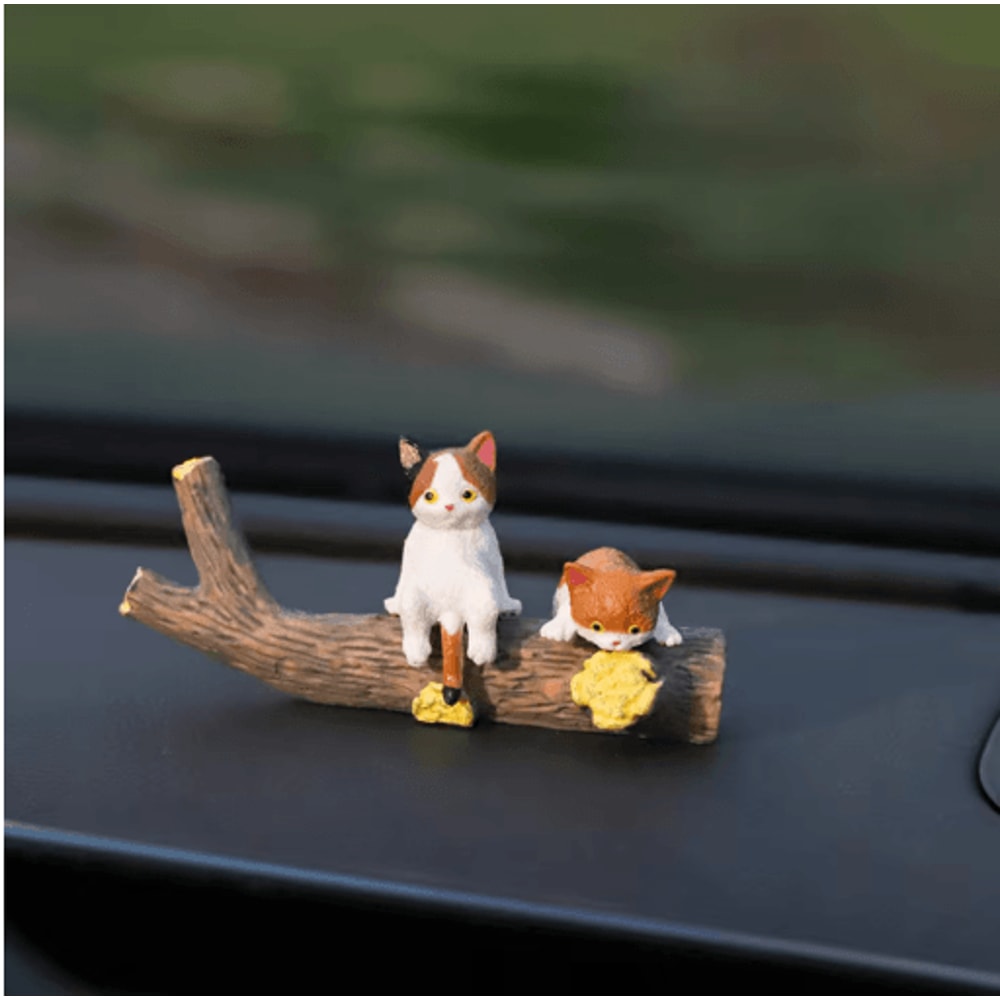 Miniature Cat Figurine Decor Cute 3D Desk Shelf Animal Ornament 12