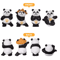 Mini Panda Figurine Decor Cute Kung Fu Panda Statue For Desk Garden Bonsai 3
