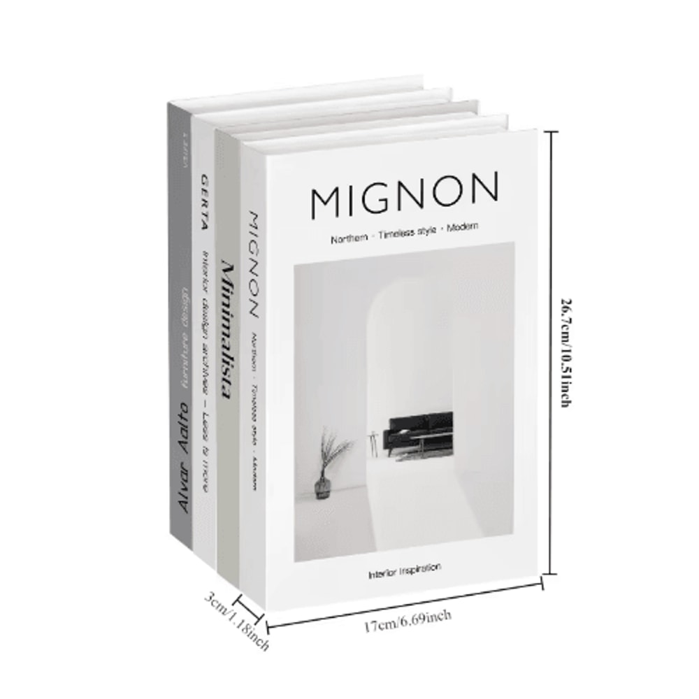 Aesthetic Decorative Fake Books Set Designer Coffee Table Bookshelf Decor 4pcs 18