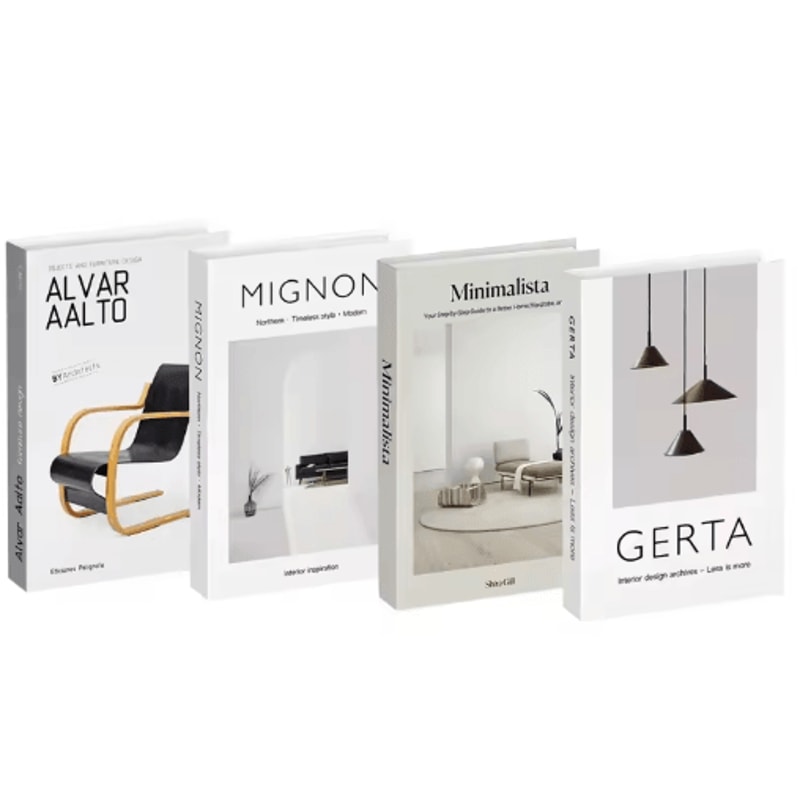 Aesthetic Decorative Fake Books Set Designer Coffee Table Bookshelf Decor 4pcs 4