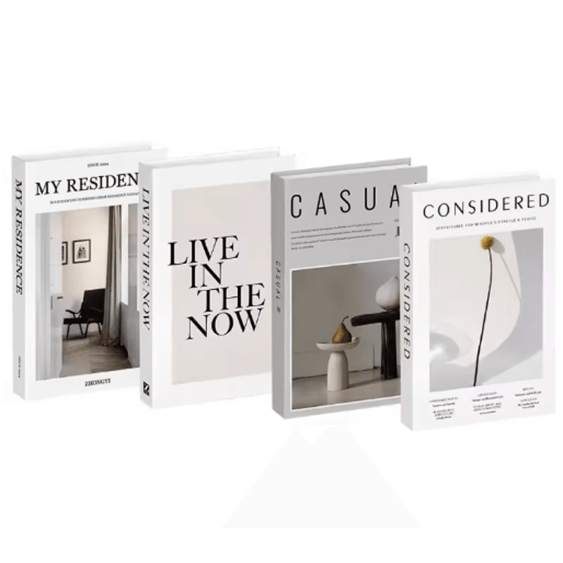 Aesthetic Decorative Fake Books Set Designer Coffee Table Bookshelf Decor 4pcs 9