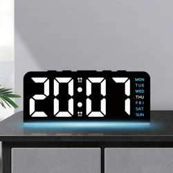 digital led alarm clock with dual alarms & date display – bedside desk clock