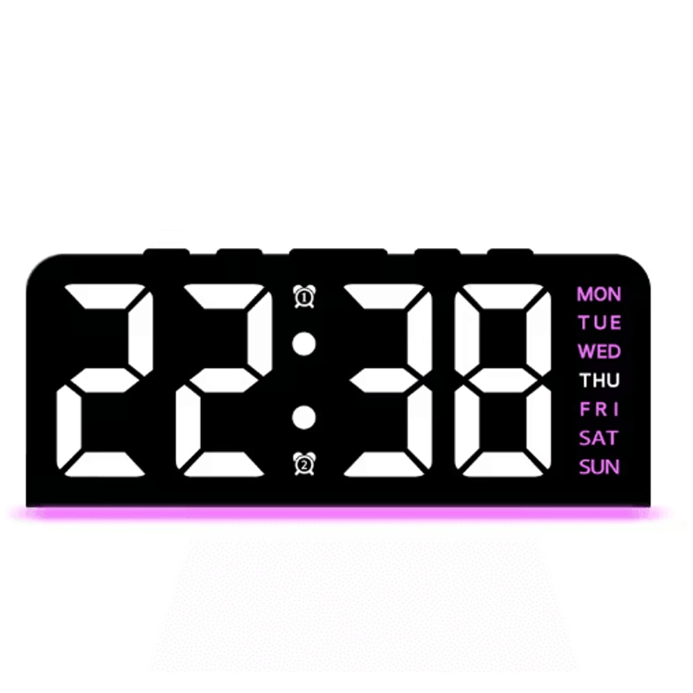 Digital LED Alarm Clock With Dual Alarms Date Display Bedside Desk Clock 3