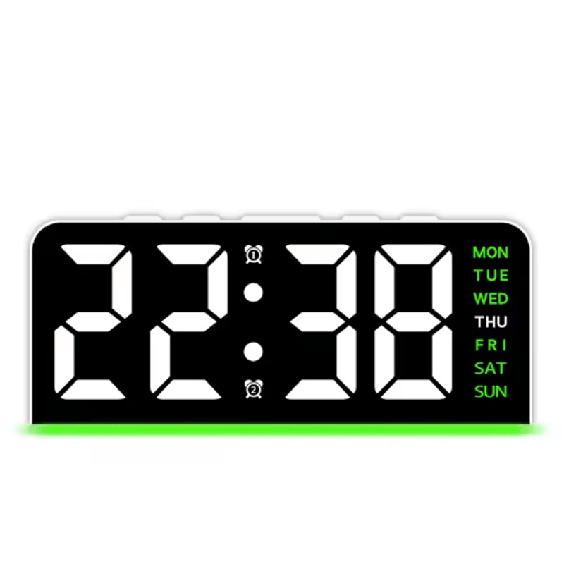Digital LED Alarm Clock With Dual Alarms Date Display Bedside Desk Clock 5