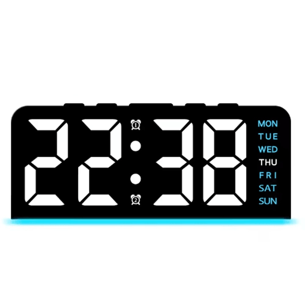 Digital LED Alarm Clock With Dual Alarms Date Display Bedside Desk Clock 7