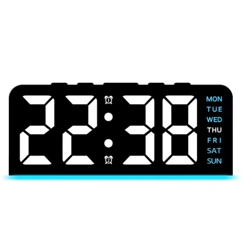 Digital LED Alarm Clock With Dual Alarms Date Display Bedside Desk Clock 7