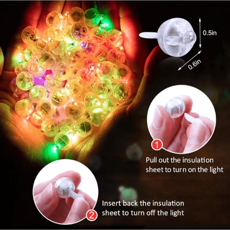 Mini LED Balloon Lights Set Waterproof Party Paper Lantern Lights 50100pcs 19