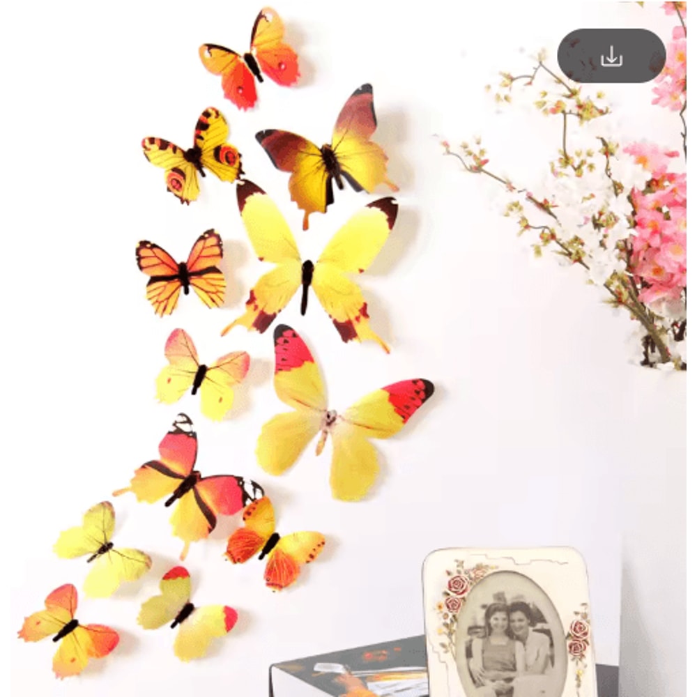 3D Butterfly Wall Stickers Set SelfAdhesive Living Room Home Decor 12pcs 1