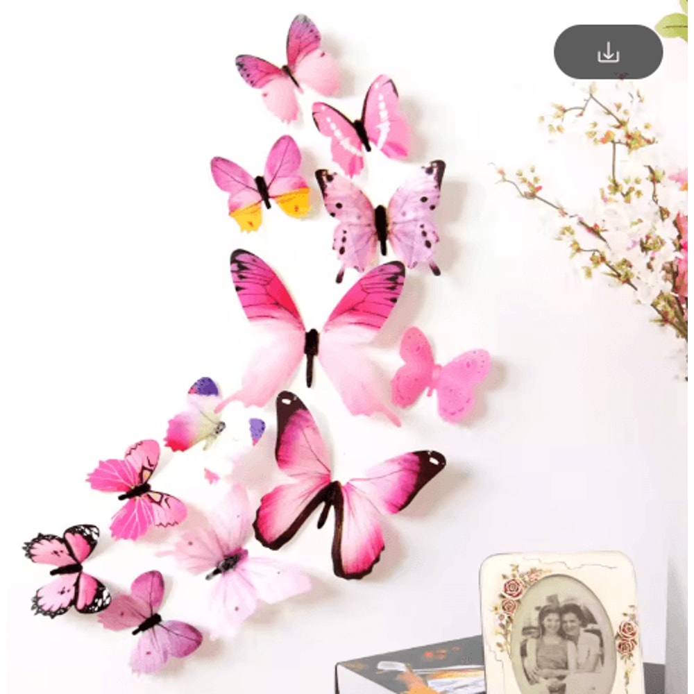 3D Butterfly Wall Stickers Set SelfAdhesive Living Room Home Decor 12pcs 3