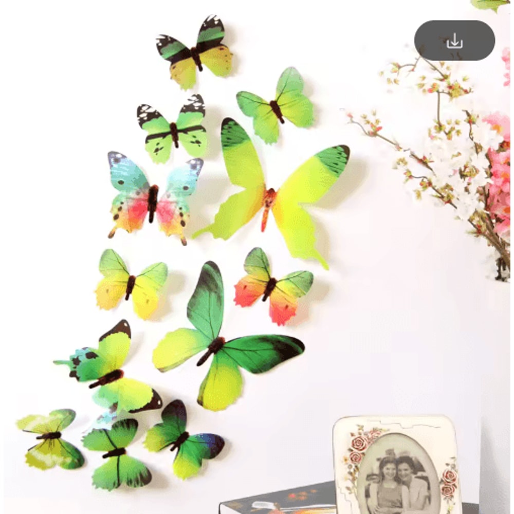 3D Butterfly Wall Stickers Set SelfAdhesive Living Room Home Decor 12pcs 4