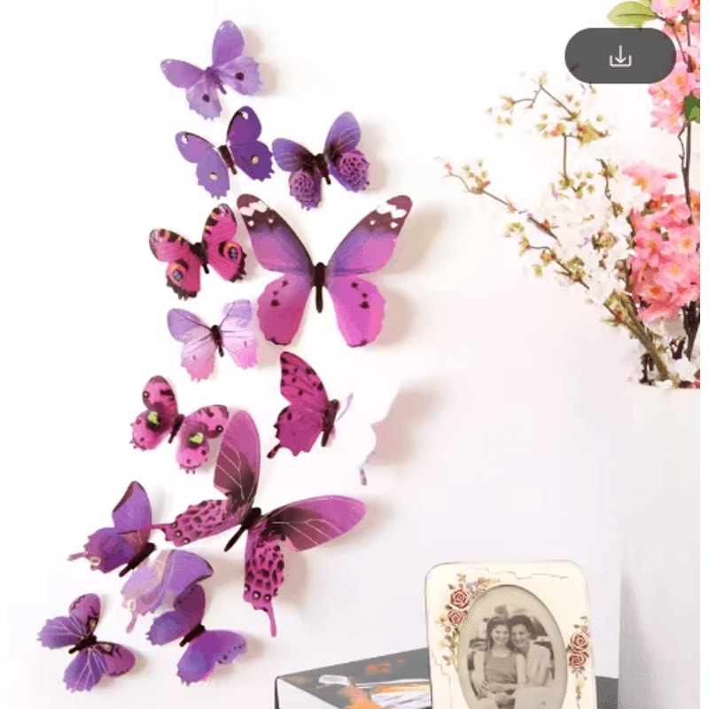 3D Butterfly Wall Stickers Set SelfAdhesive Living Room Home Decor 12pcs 6