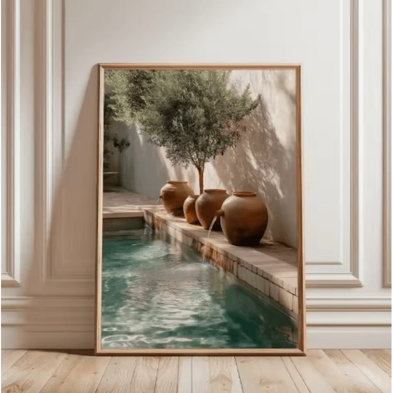 Minimalist Olive Tree Canvas Wall Art Mediterranean Frameless Still Life Poster 4