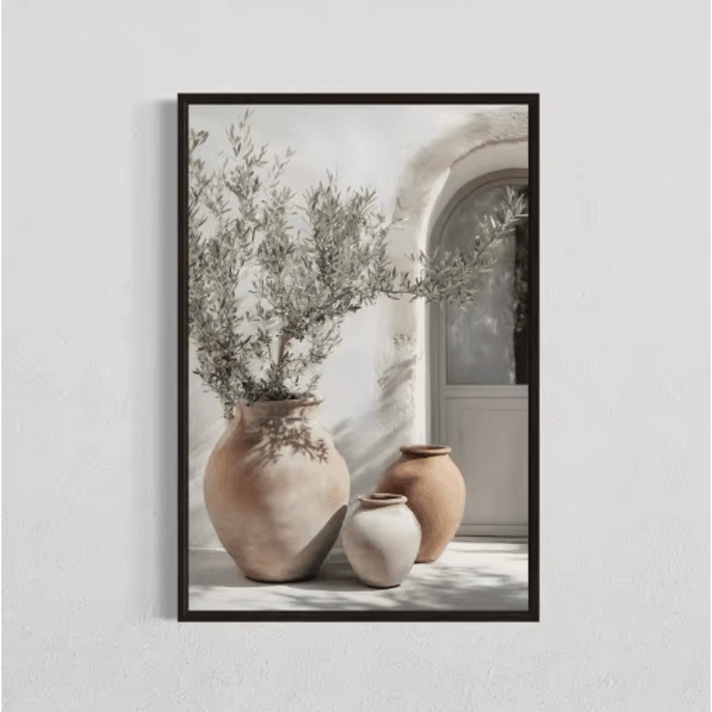 Minimalist Olive Tree Canvas Wall Art Mediterranean Frameless Still Life Poster 14