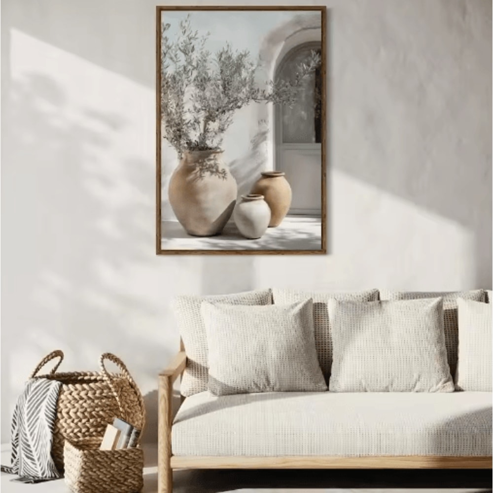 Minimalist Olive Tree Canvas Wall Art Mediterranean Frameless Still Life Poster 19