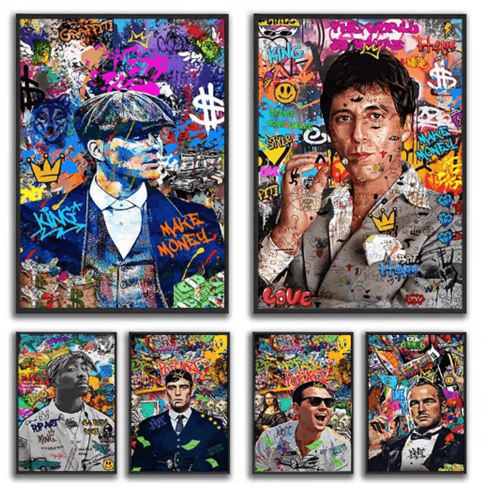 80s Gangster Graffiti Wall Art Retro Urban Street Canvas Poster 0