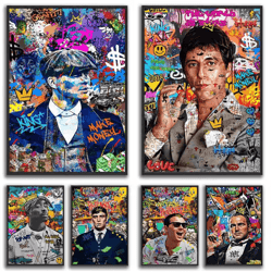 80s gangster graffiti wall art – retro urban street canvas poster