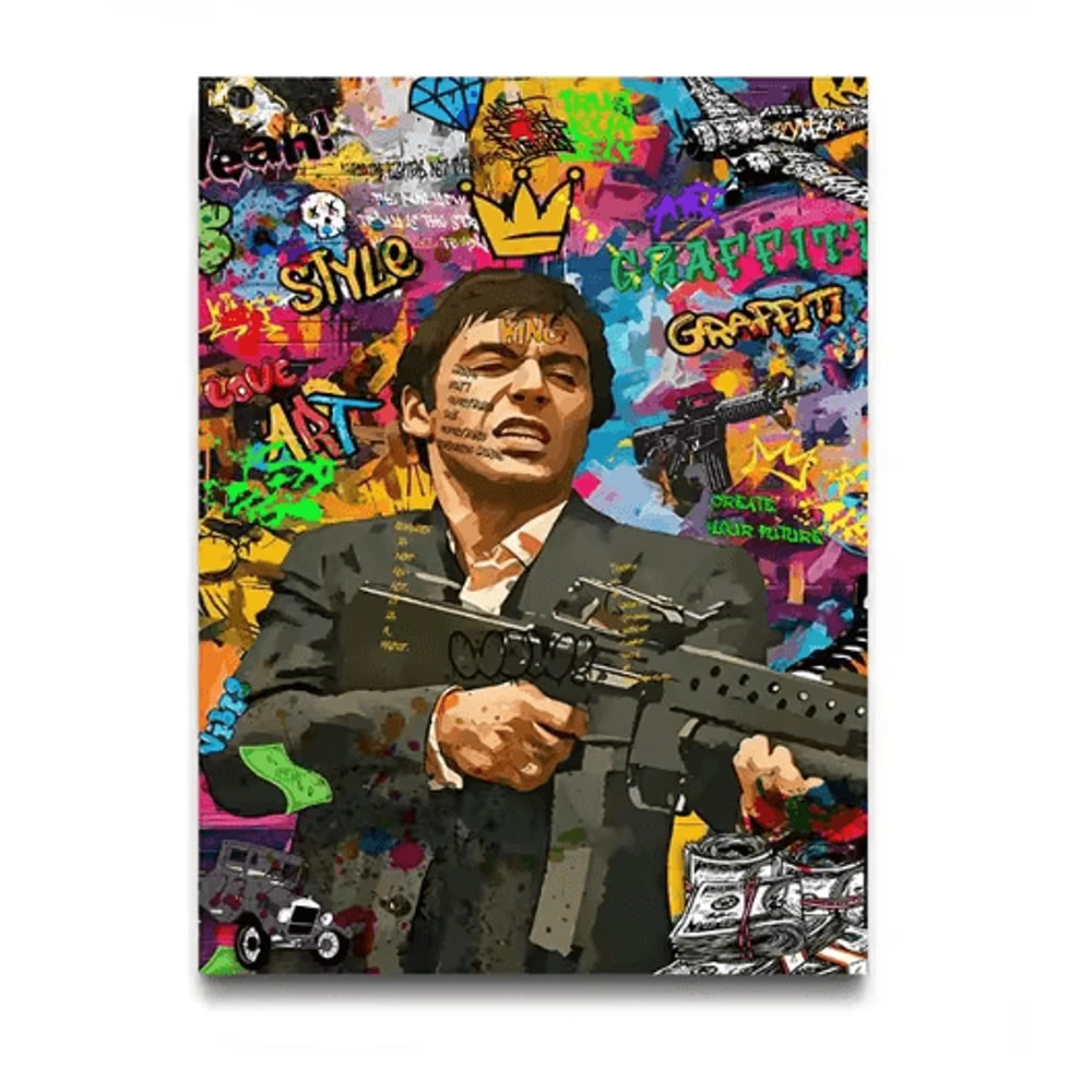 80s Gangster Graffiti Wall Art Retro Urban Street Canvas Poster 4