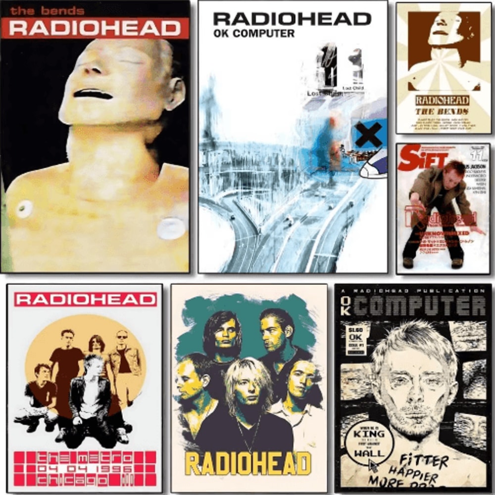 Radiohead Vintage Rock Band Poster Retro Music Wall Art Decor 0