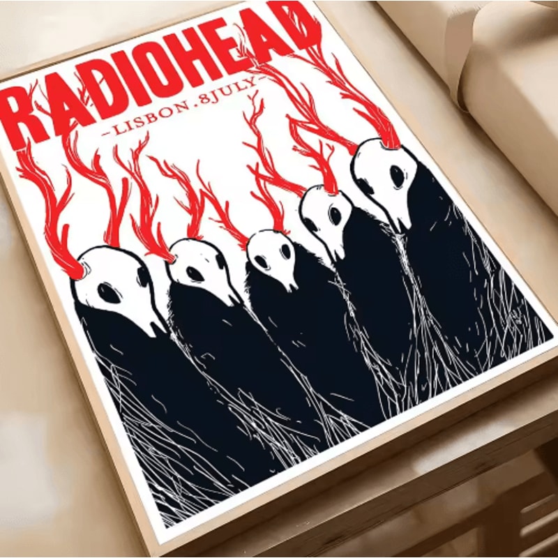 Radiohead Vintage Rock Band Poster Retro Music Wall Art Decor 6