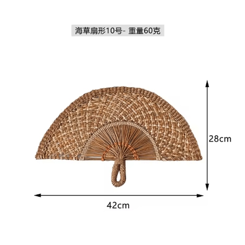 Nordic Woven Wall Fan Decor Handwoven Seaweed Boho Wall Hanging 1
