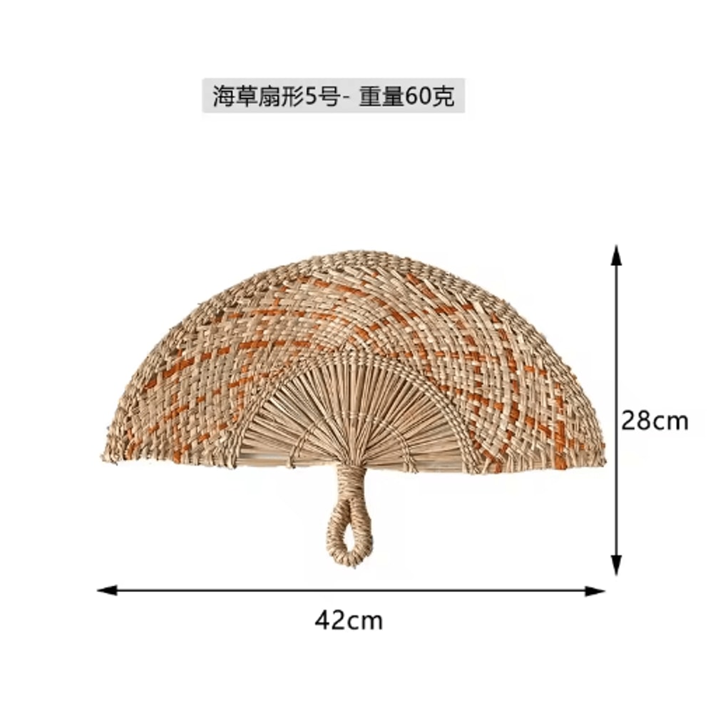 Nordic Woven Wall Fan Decor Handwoven Seaweed Boho Wall Hanging 6