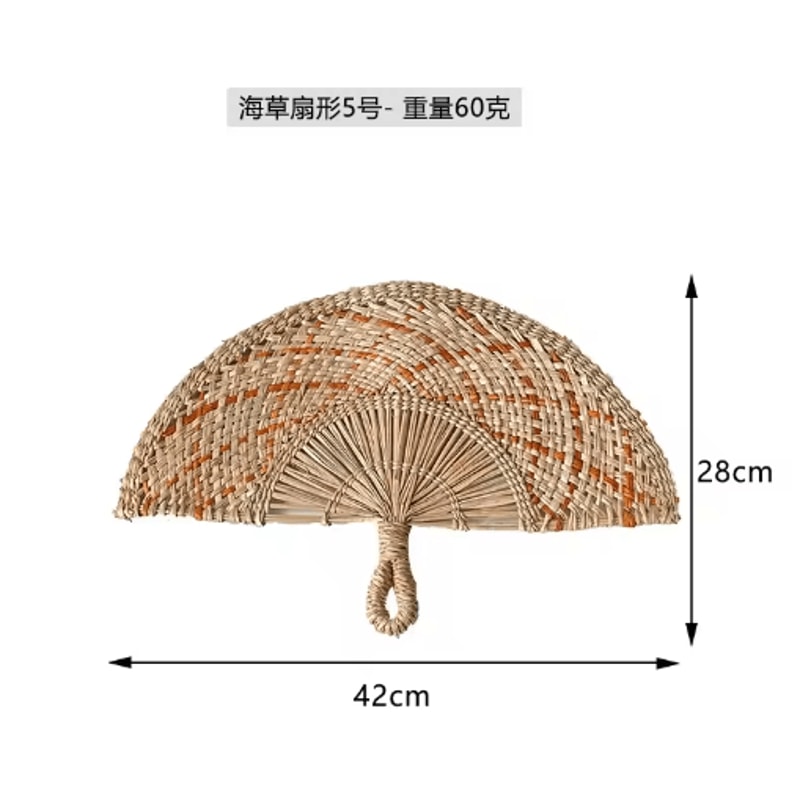 Nordic Woven Wall Fan Decor Handwoven Seaweed Boho Wall Hanging 6