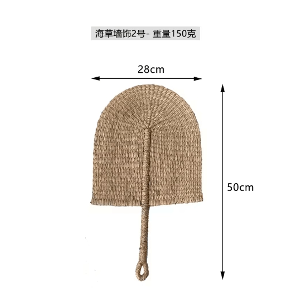 Nordic Woven Wall Fan Decor Handwoven Seaweed Boho Wall Hanging 18