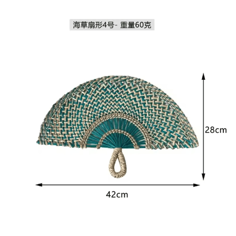 Nordic Woven Wall Fan Decor Handwoven Seaweed Boho Wall Hanging 20