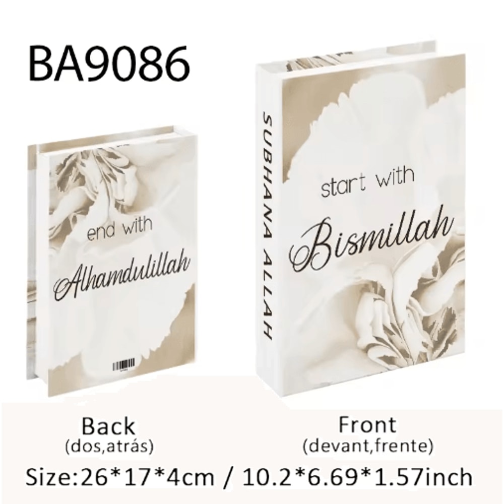 Luxury Islamic Decor Book Box Kaaba Faux Storage Books For Home Styling 12