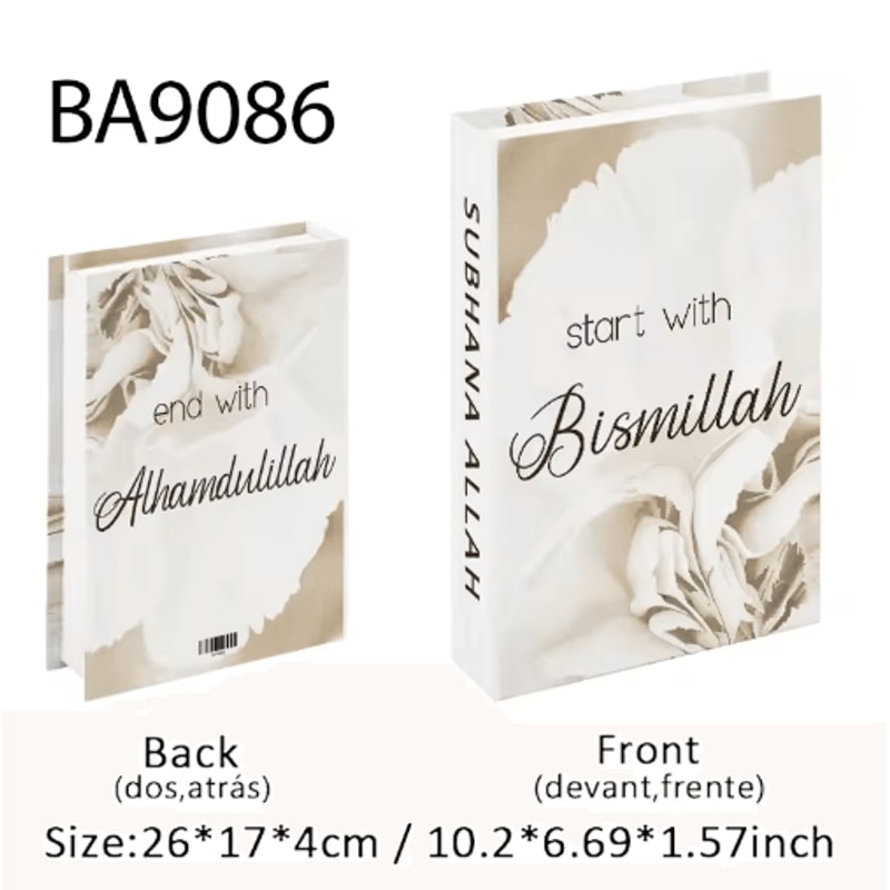 Luxury Islamic Decor Book Box Kaaba Faux Storage Books For Home Styling 12