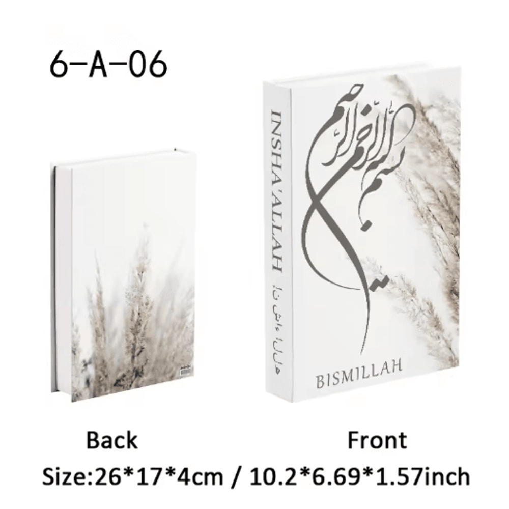 Luxury Islamic Decor Book Box Kaaba Faux Storage Books For Home Styling 16