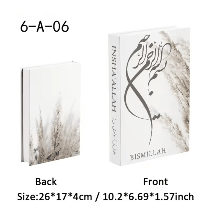 Luxury Islamic Decor Book Box Kaaba Faux Storage Books For Home Styling 16