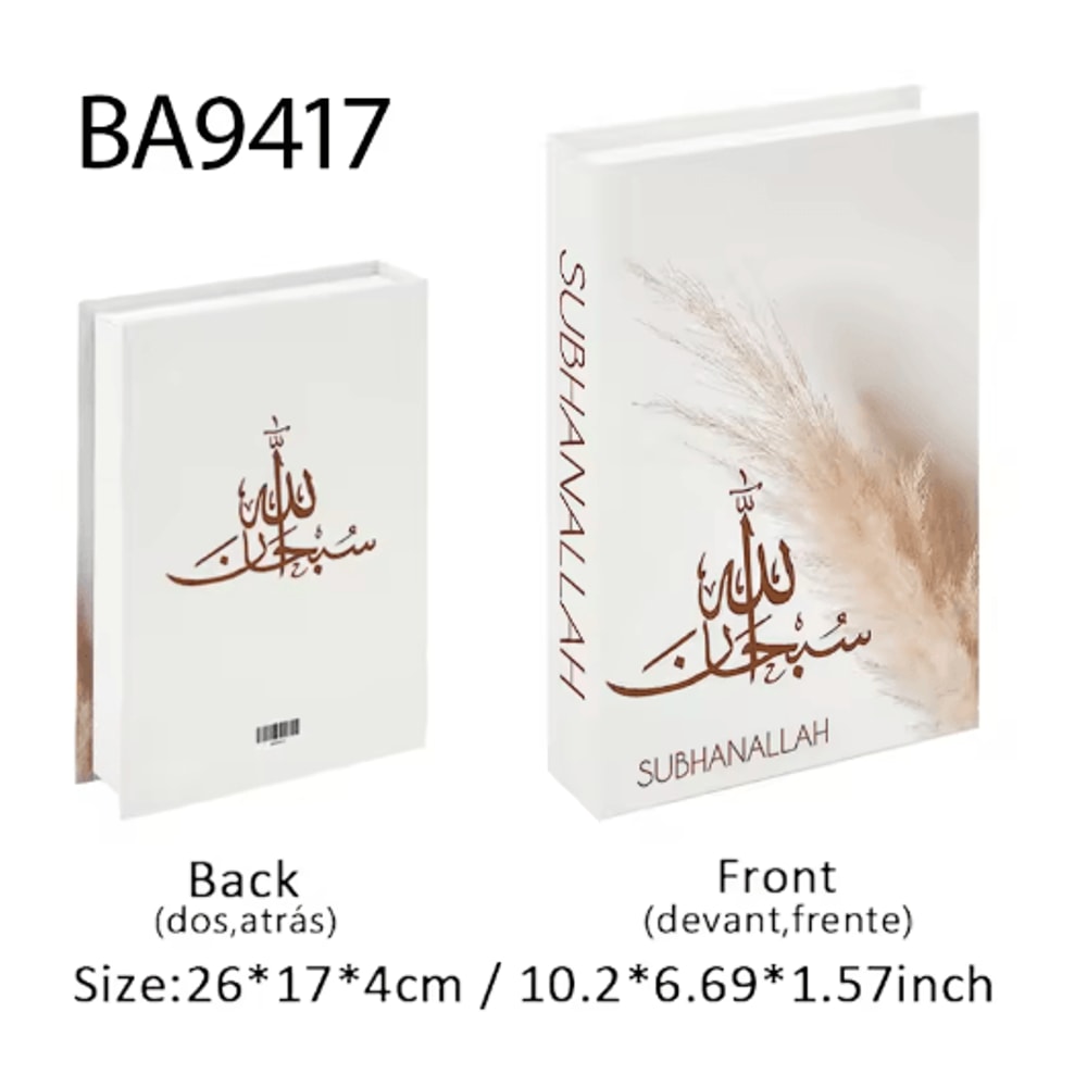 Luxury Islamic Decor Book Box Kaaba Faux Storage Books For Home Styling 19