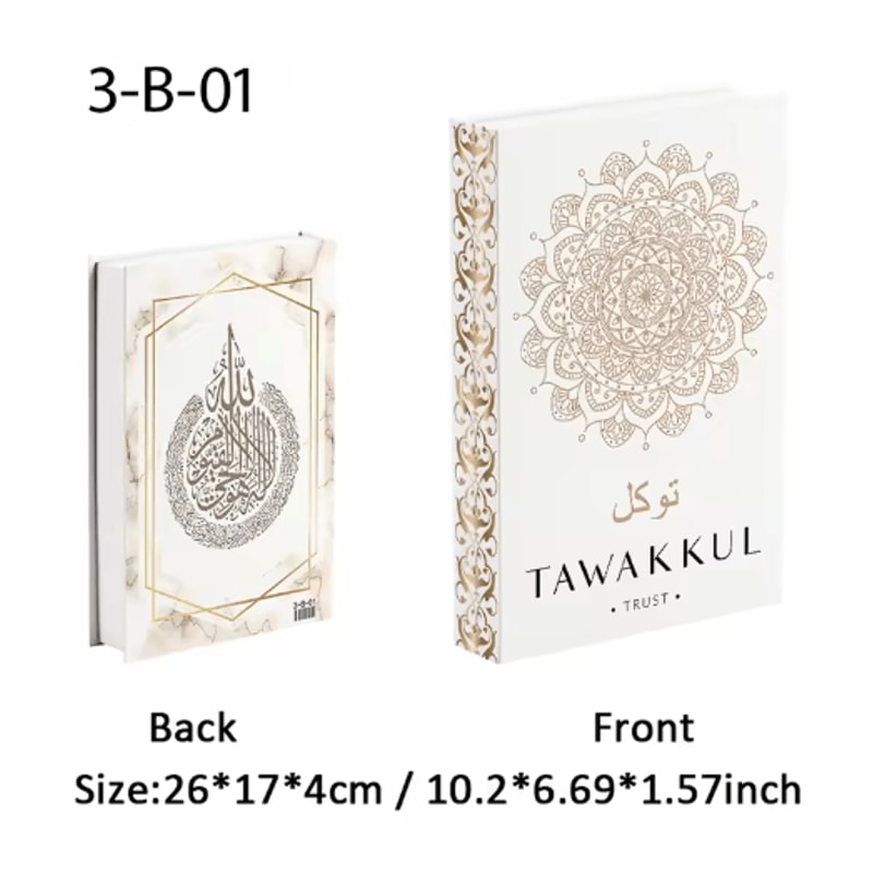 Luxury Islamic Decor Book Box Kaaba Faux Storage Books For Home Styling 20