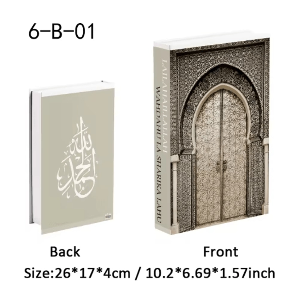 Luxury Islamic Decor Book Box Kaaba Faux Storage Books For Home Styling 3