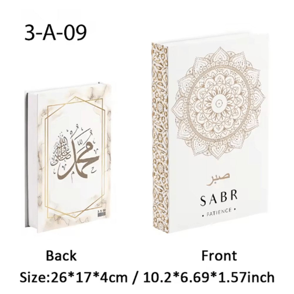 Luxury Islamic Decor Book Box Kaaba Faux Storage Books For Home Styling 22