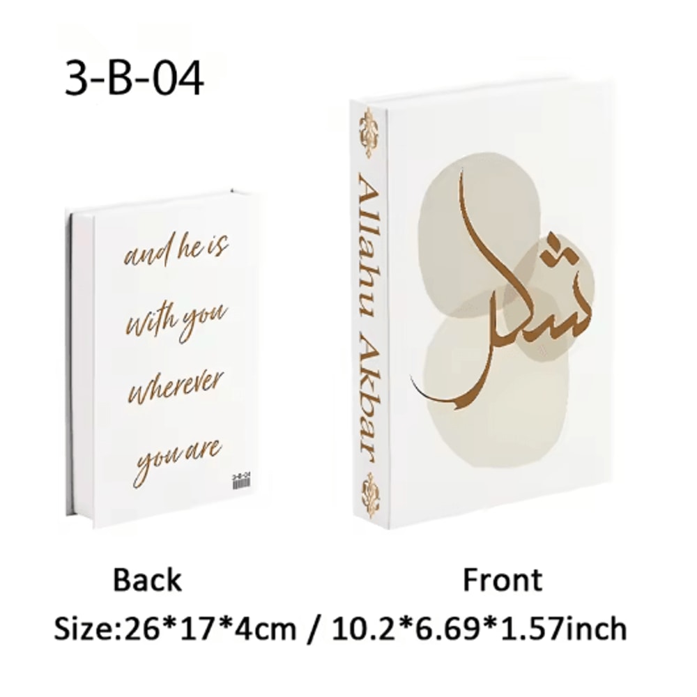 Luxury Islamic Decor Book Box Kaaba Faux Storage Books For Home Styling 23